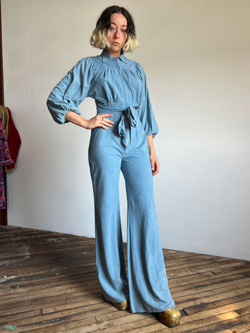 Vintage 1970's Baby Blue Jumpsuit