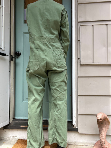Vintage 1940's Powr House Green Workwear Jumpsuit, Coveralls
