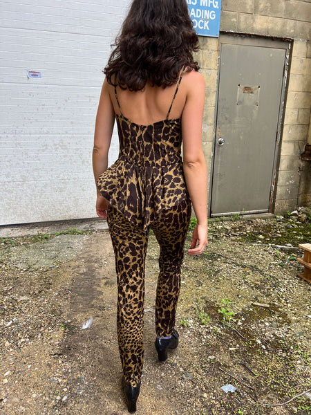 Vintage 1970's Frederick's of Hollywood Leopard Print Jumpsuit