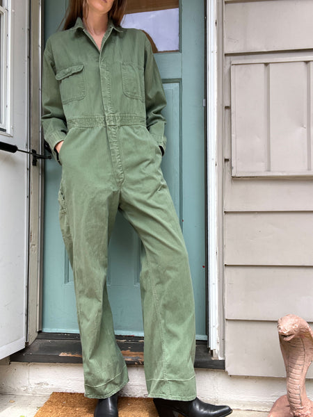 Vintage 1940's Powr House Green Workwear Jumpsuit, Coveralls