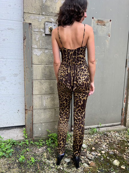 Vintage 1970's Frederick's of Hollywood Leopard Print Jumpsuit
