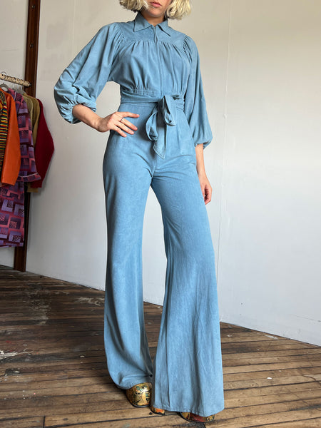 Vintage 1970's Baby Blue Jumpsuit
