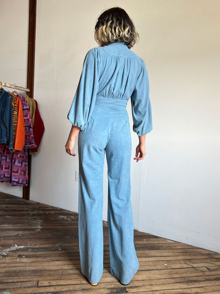Vintage 1970's Baby Blue Jumpsuit