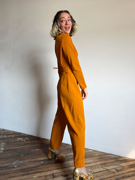 Vintage 1960's Scalloped Goldenrod Jumpsuit