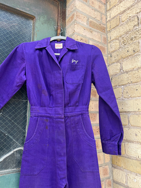 Vintage 1940's Women's Chain Stitched Jumpsuit