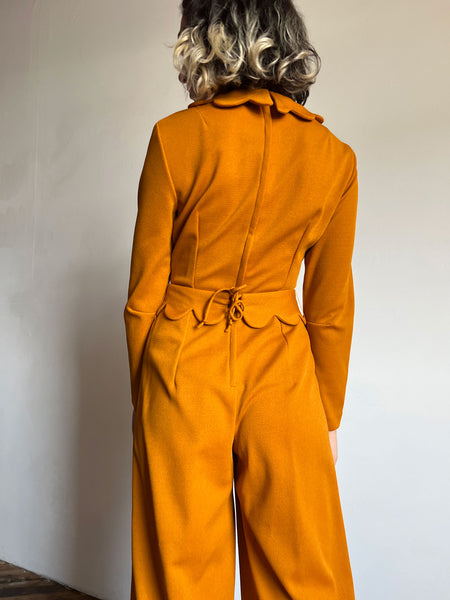 Vintage 1960's Scalloped Goldenrod Jumpsuit