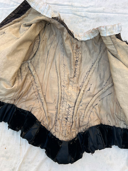 Antique 1890's Theatre Costume with Studded Glass Beadwork and Padded Shoulders and Shorts