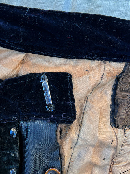 Antique 1890's Theatre Costume with Studded Glass Beadwork and Padded Shoulders and Shorts