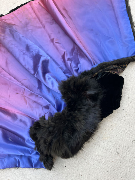 Antique Edwardian Era Fur and Lamé Velvet Coat