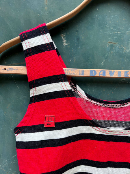 Vintage 1950's - Early 60's Deadstock Striped Cotton Bodysuit