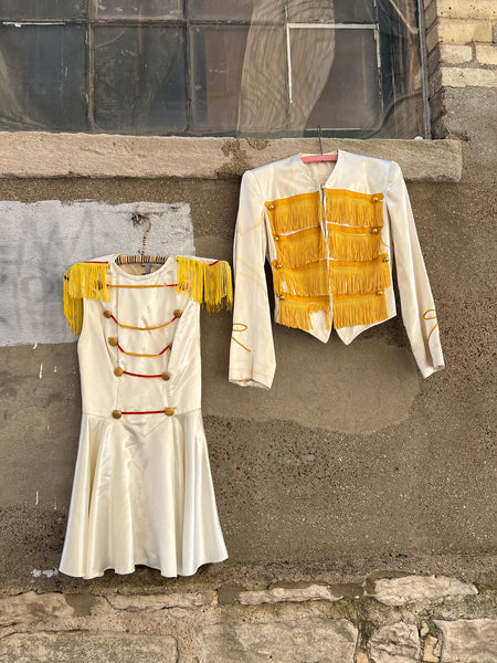 Vintage 1940's Majorette Uniform, Fringe Jacket
