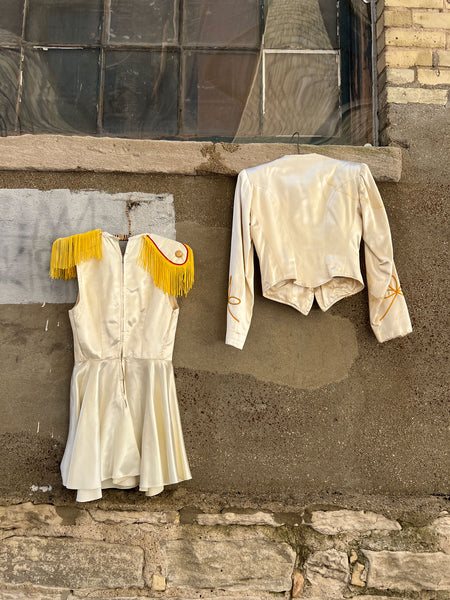 Vintage 1940's Majorette Uniform, Fringe Jacket