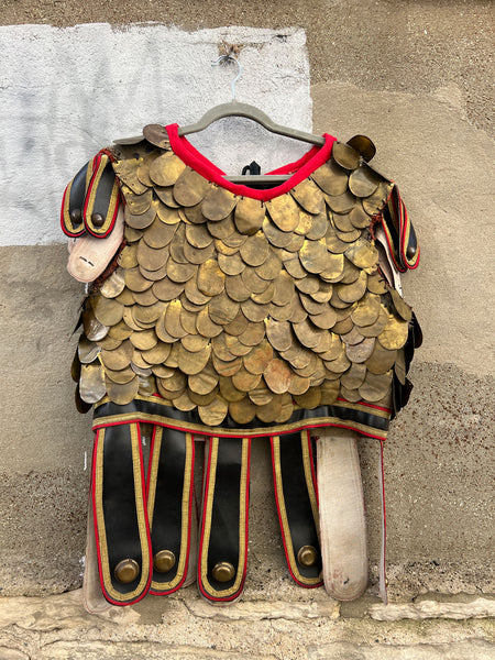 Rare Antique Heavy Metal Hand Stitched Armor for Theatre