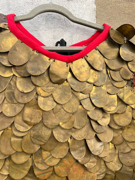 Rare Antique Heavy Metal Hand Stitched Armor for Theatre