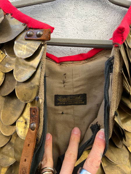 Rare Antique Heavy Metal Hand Stitched Armor for Theatre