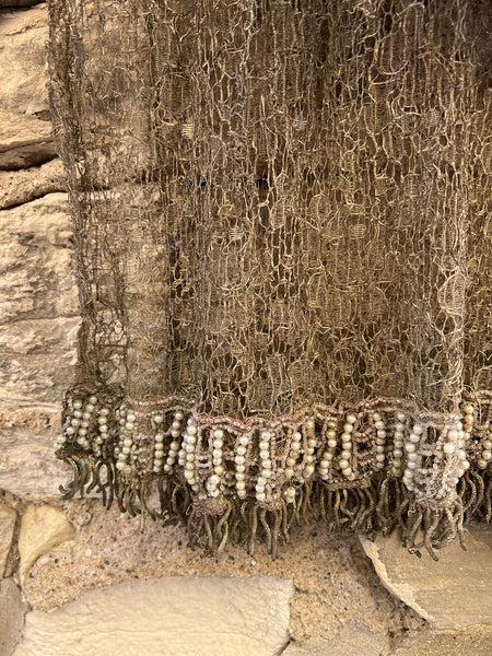 Vintage 1920's Metallic Flapper Dress with Beadwork