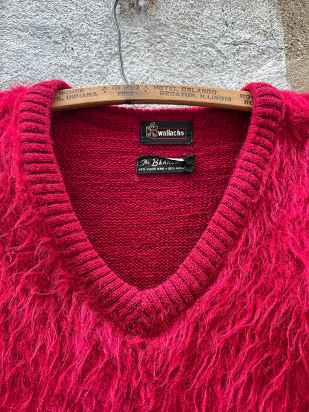 Vintage 1960's The Bearcat Shaggy Mohair Sweater