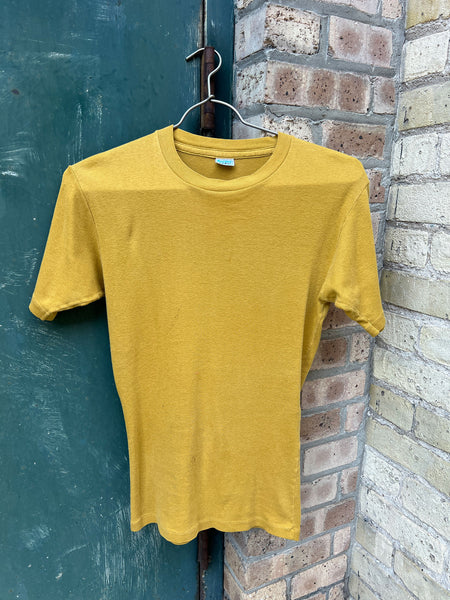 Vintage 1960's - 70's Mustard Cotton T-Shirt