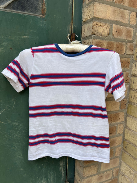 Vintage 1960's Striped Navy and Red Cotton T-Shirt