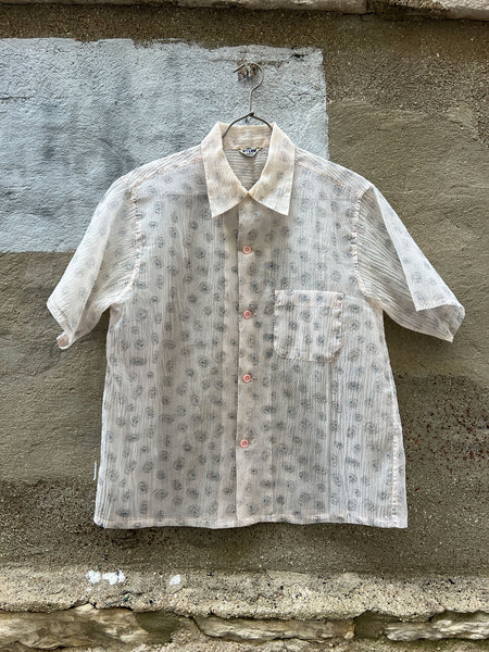 Vintage 1940's Nylon Button Down Shirt, Floating Records