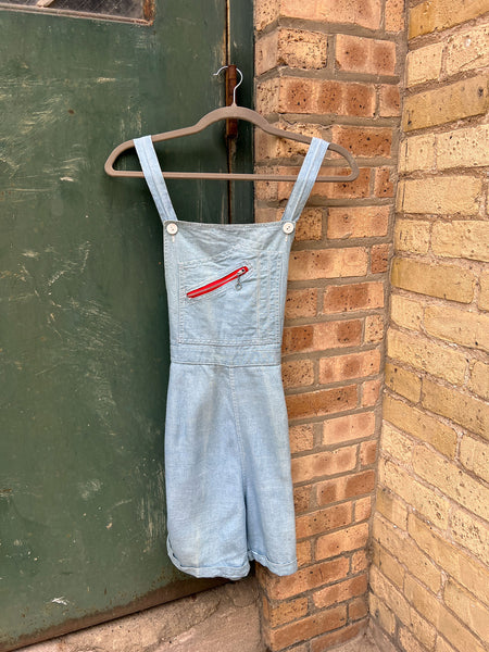 Vintage 1940's Chambray Zippered Overalls