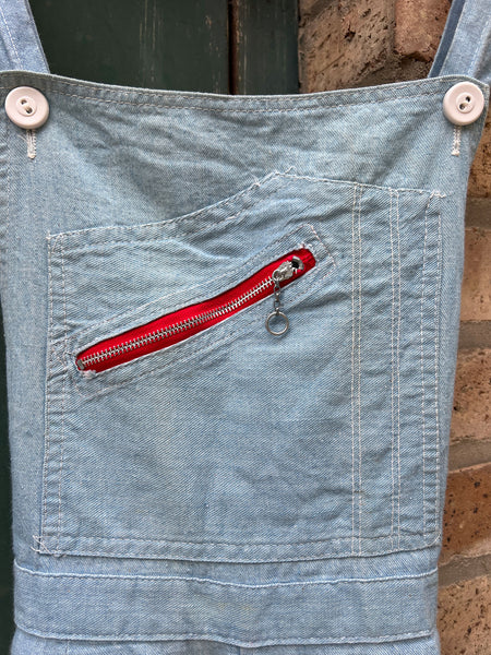 Vintage 1940's Chambray Zippered Overalls