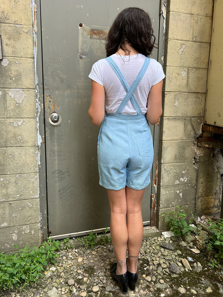 Vintage 1940's Chambray Zippered Overalls
