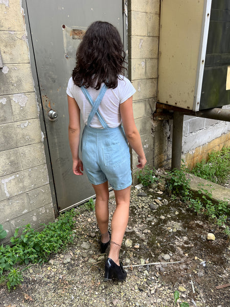 Vintage 1940's Chambray Zippered Overalls