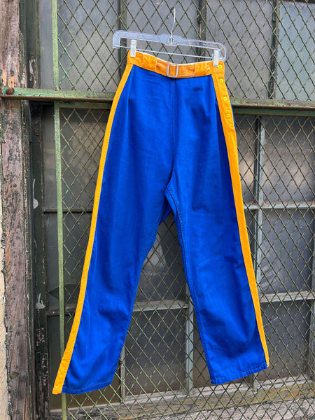 Vintage 1940's Side Button Cotton Uniform Pants