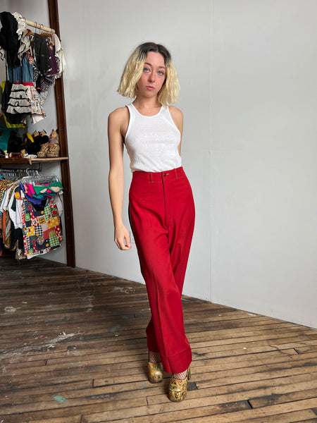 Vintage 1940's Red Wool Uniform Pants