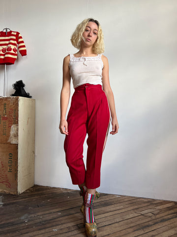 Vintage 1940's Red Striped Uniform Pants