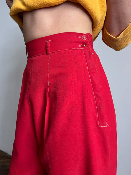 Vintage 1930's- 1940's 'Loomtogs' Side Zip Capri Pants