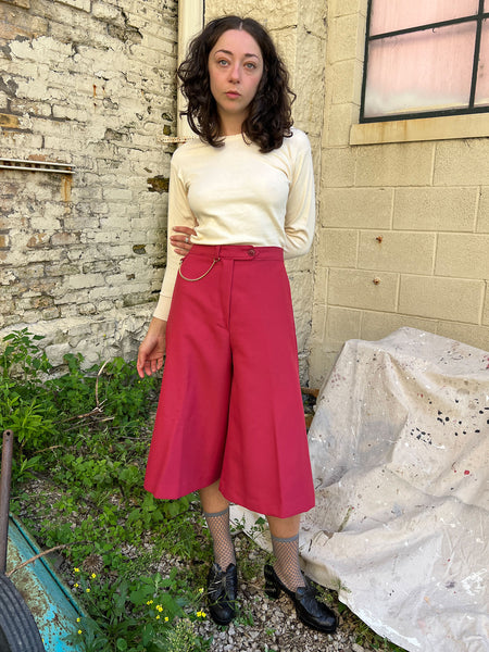 Vintage 1970's Culottes with Chain Belt
