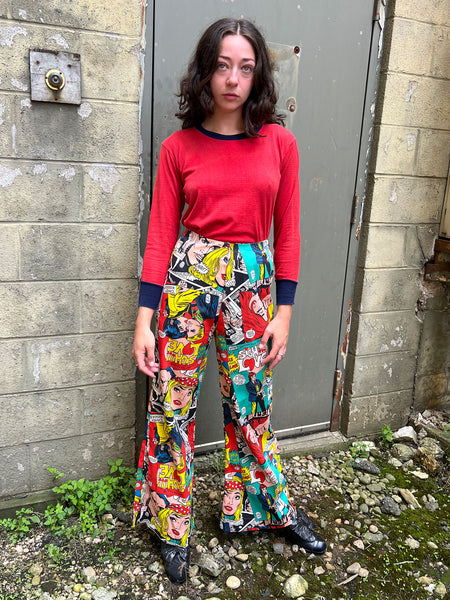 RESERVED !! Vintage 1970's Comic Book LOVE Print Pants