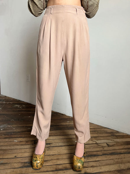 Vintage 1940's Tiger's Side Zip Rayon Pants