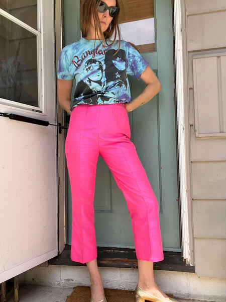 Vintage 1950's Hot Pink Silk Pants