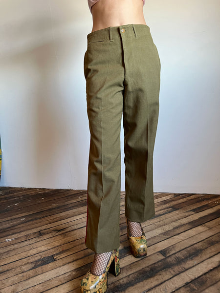 Vintage 1940's Wool Pants with Red Stripe