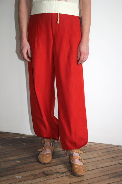 Vintage 1940's Red Wool Balloon Pants