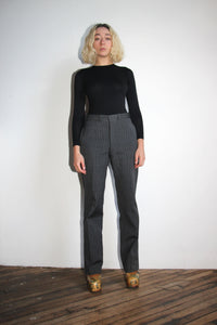 Early Vintage 1920's Pin Striped Grey Wool Pants, Buckle Back