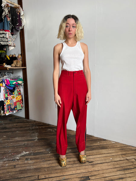 Vintage 1940's Red Wool Uniform Pants