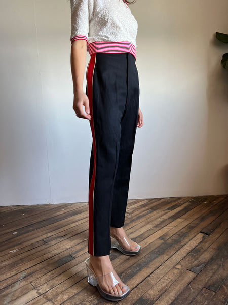 Vintage 1940's 1950's Striped Pants with Adjustable Waist