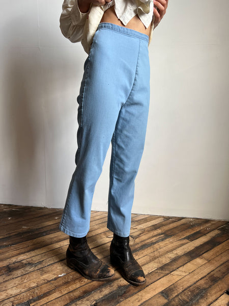 Vintage 1950's Light Blue Stretchy Side Zip Pants