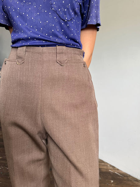 Vintage 1960's H Bar C Ranchwear, 100% Wool Western Side Zip Pants