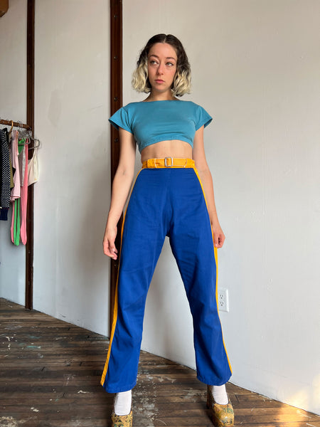 Vintage 1940's Side Button Cotton Uniform Pants