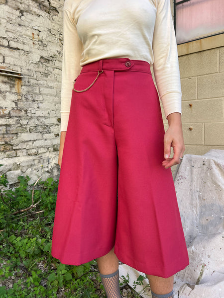 Vintage 1970's Culottes with Chain Belt