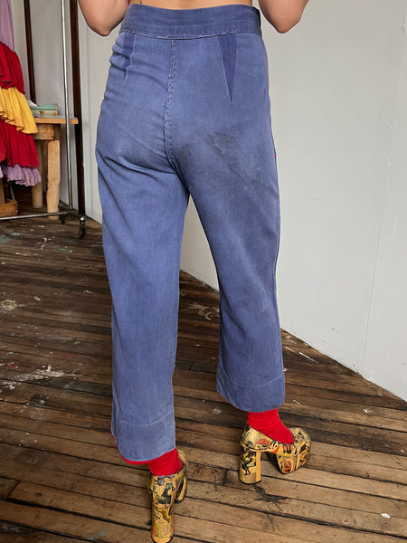 Vintage 1930's - 1940's Side Button Pants, Women's