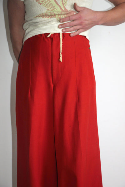 Vintage 1940's Red Wool Balloon Pants