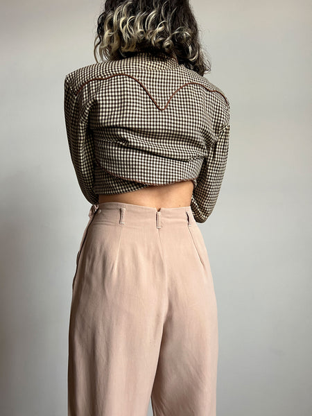 Vintage 1940's Tiger's Side Zip Rayon Pants