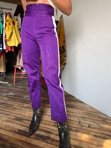 Vintage 1940's Double Side Button Purple Pants