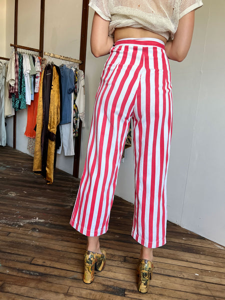 Vintage 1930's Red and White Striped Pants